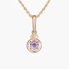 Anhänger, Rotgold 585°, Amethyst, 18 mm