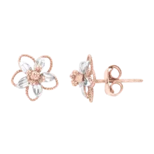 Kinderohrringe, Rot- / Weißgold 585°, Ohne Einsatz, Ohrstecker-Verschluss, Ø 9 mm