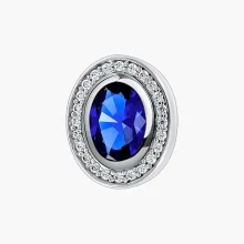 Anhänger, Silber 925°, Zirkonia, Saphirs HTS *, 9 mm