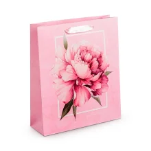 Geschenktüte – Pfingstrose, laminiert, 12 × 15 × 5,5 cm