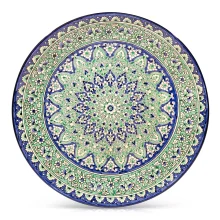 Lagan - KaraKalam blau-grün, Rischtan Keramik, Ø 42 cm