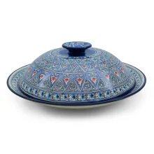 Lagan mit Deckel- KaraKalam LK-003, Rischtan Keramik, Ø 42 cm