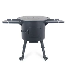 Feuerofen Utschak Ø 40 cm, für Kasan 12 L, Transportrollen, Ablagetischen, Ofenplatte