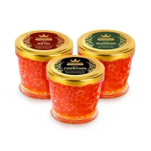 Набор красной икры, горбуша, кета, форель, 3 х 200 г