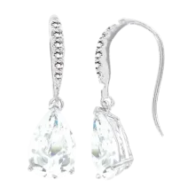 Ohrringe, Silber 925° , Zirkonia, Haken, 27 mm