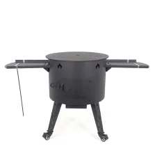Печь учаг Ø 49 см, для казана 22 л, колёса, столики, плита