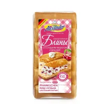 Bliny, Pfannkuchen Rollen mit Quark und Sauerkirschen, handgemacht, Alexander, 450 g