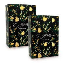 Подарочная коробка - Шишки, картон, 16 х 23 х 7,5 см, 2 шт.