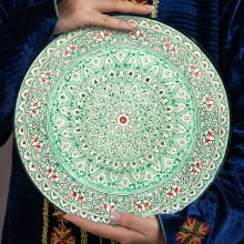 Lagan - KaraKalam grün, Rischtan Keramik, Ø 42 cm