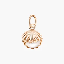 Anhänger, Rotgold 585°, Weiße Perle, 17 mm 0,98 gr