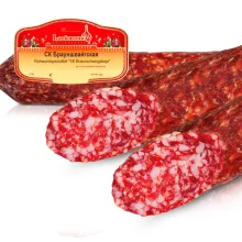Wurst Salami - Braunschweigskaja, Rind- und Schweinefleisch, Lackmann, 3 х 250 g Wurst Salami - Braunschweigskaja, Rind- und Schweinefleisch, Lackmann, 3 х 250 g
