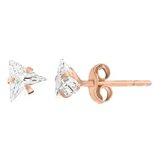 Детские серьги, красное золото 585°, фианит, застежка-пусет, Ø 5 мм