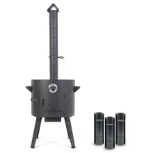 Feuerofen Utschak Ø 40 cm mit Abzugsrohr, für Kasan 12 L, Thermometer,