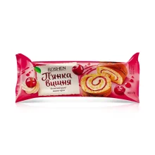 Biskuitrolle - Cherry Liquor, mit alkoholhaltiger Cremefüllung mit Kirschgeschmack, Roshen, 180 g