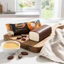 Quarkriegel in Schokoglasur mit Kondensmilchfüllung, Lackmann, 38 g