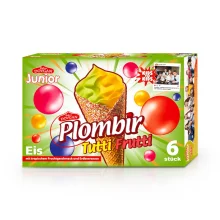 Мороженое - Пломбир, со вкусом тутти-фрутти, Dovgan, 6 x 70 г