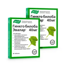 Ginkgo biloba, Evalar, 40 Tabletten х 2 
