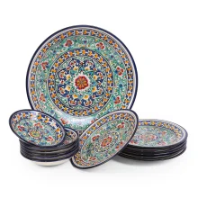 Plow-Geschirrset – KaraKalam KSV1 – R1 – Rischtan Keramik, 13-teilig