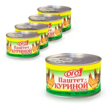 Паштет с куриной печенью, Ого, 5 х 150 г