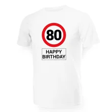 T-Shirt für Männer - Design Happy birthday 80, Baumwolle