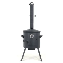 Учаг печь Ø 36 см + чугунный казан 10 л, Ø38,5 см, круглое дно + кухонные принадлежности, узбекский чугунный казан для гриля и плова