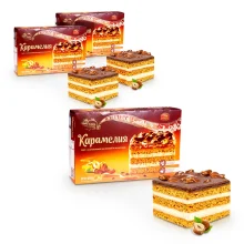 Torte - Karamelia, mit Karamellgeschmack und Haselnuss, 3 х 400 g