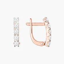 Kinderohrringe, Rotgold 585°, Zirkonia, englischer Verschluss, 12 mm