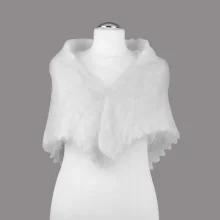 Urjupinsker flauschiges Dreiecktuch, 120 х 80 х 80 cm, dicht, flauschig, weiß