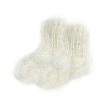 Kindersocken aus Ziegenflaum, weiß