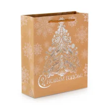 Пакет подарочный - Ажурная елка, 23 × 8 х 27 см