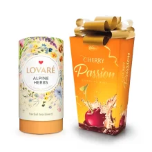 Geschenkset - Cherry Passion,  Tee Lovare  + Konfekt 210 g