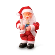 Figur - Weihnachtsmann, im roten Mantel mit Kerze, 15 cm