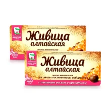 Живица - Алтайская из смолы лиственницы сибирской, с пчелиным воском и прополисом, 4 шт. х 2 упак.