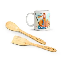 Набор - Posylka.de, кружка + ложка + лопатка