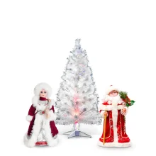 Set - Neujahr, Weihnachtsbaum 60 cm + Weihnachtsmann + Schneemädchen