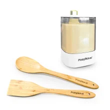  Набор - Posylka.de, лопатка + ложка, бамбук, 35 см + автоматический диспенсер для зубочисток 