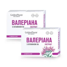 Экстракт валерианы с витамином В6, Golden Pharm, 50 таблеток х 2 шт.