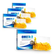  Omega-3-Leinöl mit Vitamin E, Kapseln, 100 Stk. х 4