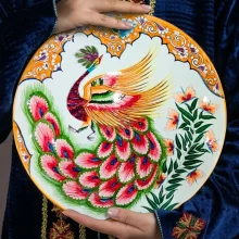 Lagan - Feuervogel X3, Rischtan-Keramik, Ø 42 cm