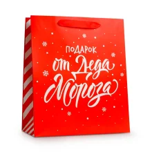 Пакет подарочный - Подарок от Деда Мороза, 23 × 27 × 11,5 см