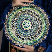 Lagan - Rischtan, tief, Keramik, Handarbeit, Muster MIX, Ø 34 cm