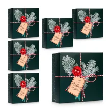 Geschenkbox - Neujahrspaket, Karton, 17 x 17 x 7 cm, 6 St.