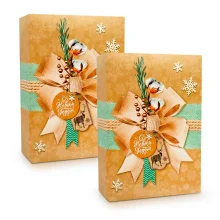 Geschenkkarton - Frohes Neues Jahr, Karton, 16 x 23 x 7,5 cm, 2 St.