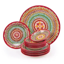 Сервиз для плова - Мехроб красный - MSV2 - RA - Риштанская керамика, 13 предметов