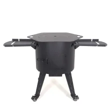 Feuerofen Utschak Ø 44 cm, für Kasan 16 l, Transportrollen, Ablagetischen, Ofenplatte