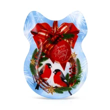 Neujahrsteller - Gimpel. Ein gemütliches neues Jahr!, Glas, 13,5 x 18 cm