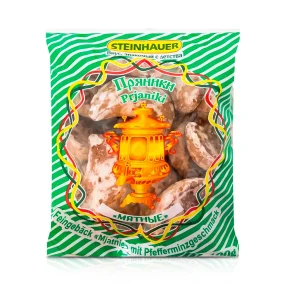 Süßgebäck Prjaniki - Mjatnije, mit Pfefferminzgeschmack, Steinhauer, 400 g Süßgebäck Prjaniki - Mjatnije, mit Pfefferminzgeschmack, Steinhauer, 400 g