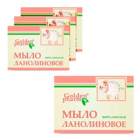 Мыло - Ланолиновое, Golden Pharm, 70 г х 4 шт.   Мыло - Ланолиновое, Golden Pharm, 70 г х 4 шт.