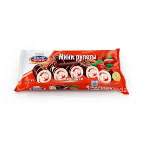 Mini-Biskuitrollen mit Erdbeerfüllung, 175 g Mini-Biskuitrollen mit Erdbeerfüllung, 175 g