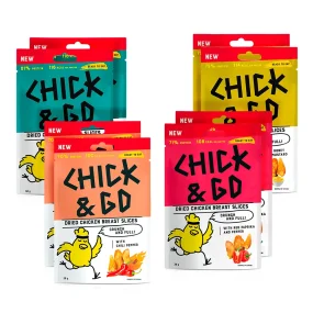 Getrocknete Hähnchenbrustfiletscheiben mit Gewürzen, Chick & Go, 8 х 30 g Getrocknete Hähnchenbrustfiletscheiben mit Gewürzen, Chick & Go, 8 х 30 g